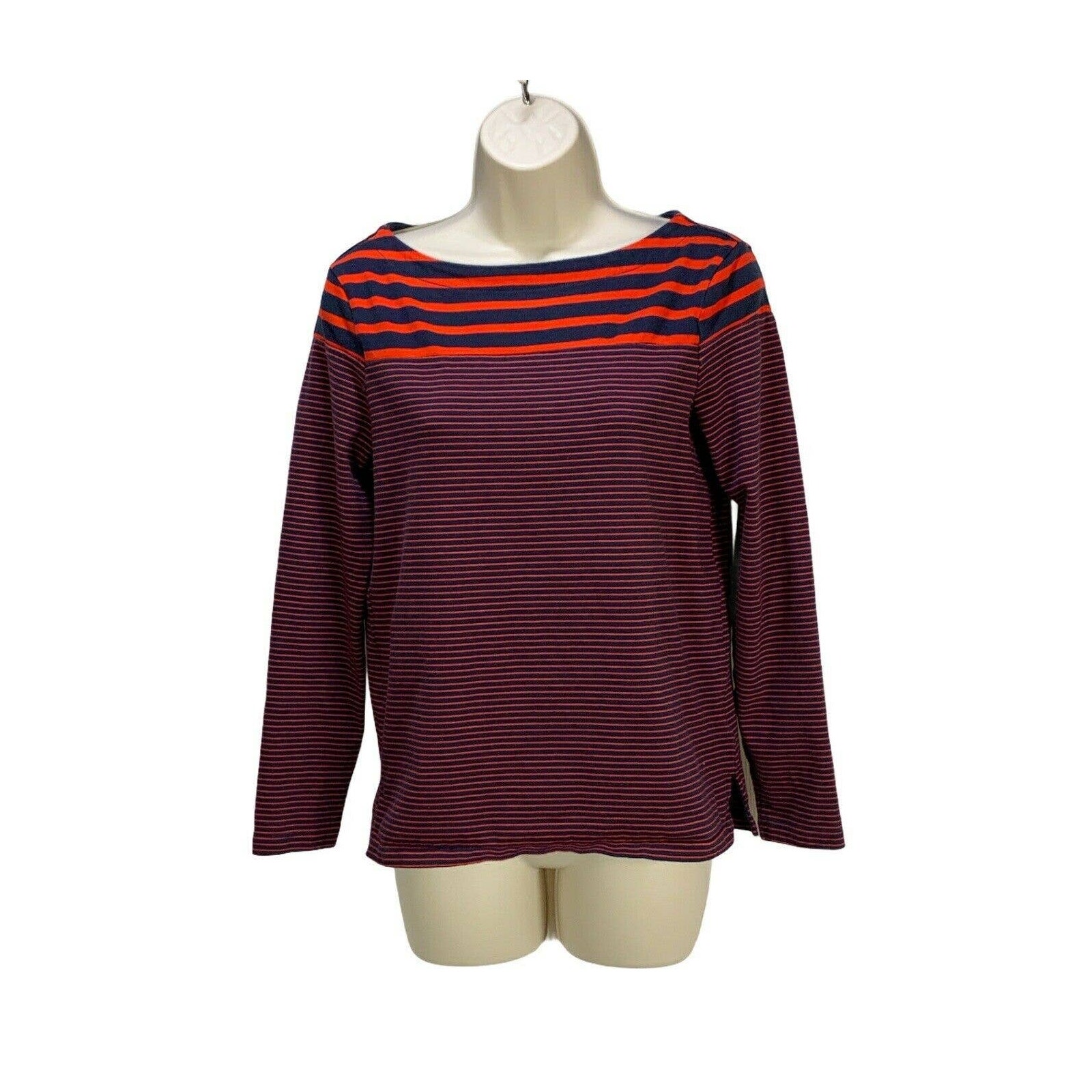 Gap Womens Long Sleeve Top Size Small Navy Red Sailor Striped Pullover